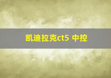 凯迪拉克ct5 中控